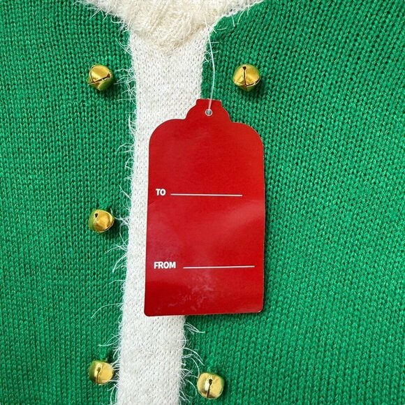 New Elf Ugly Christmas Sweater XS/S Poncho Cape Hood Elf Ears Party Holiday Top - Picture 8 of 10